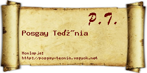 Posgay Teónia névjegykártya